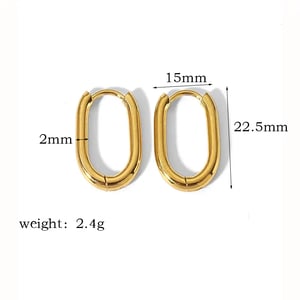 1 Pair Simple Commute Style Solid Color Square Geometric Stainless Steel  Gold Color Women's Hoop Earrings-Extra Large h5 