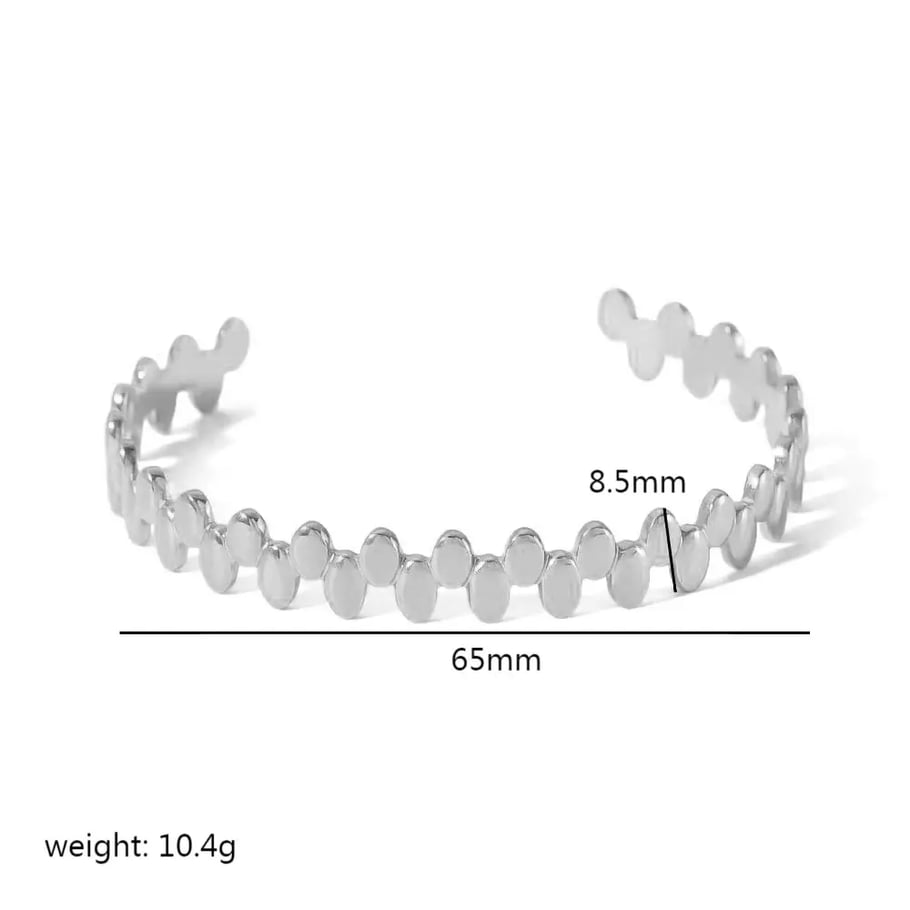 1 piece of fashionable and simple gold-plated stainless steel hollow geometric heart oval open bracelet for women's jewelry for daily wear