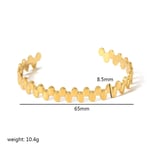 Colore oro / One size / 1 pezzo semplice stile ovale geometrico acciaio inossidabile placcato Colore oro  braccialetti da donna Immagine3