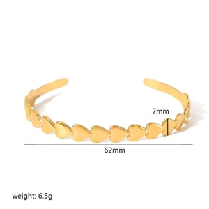 1 Stück schlichter geometrischer Armreif aus Edelstahl mit 18 Karat Vergoldung für Damen h5 