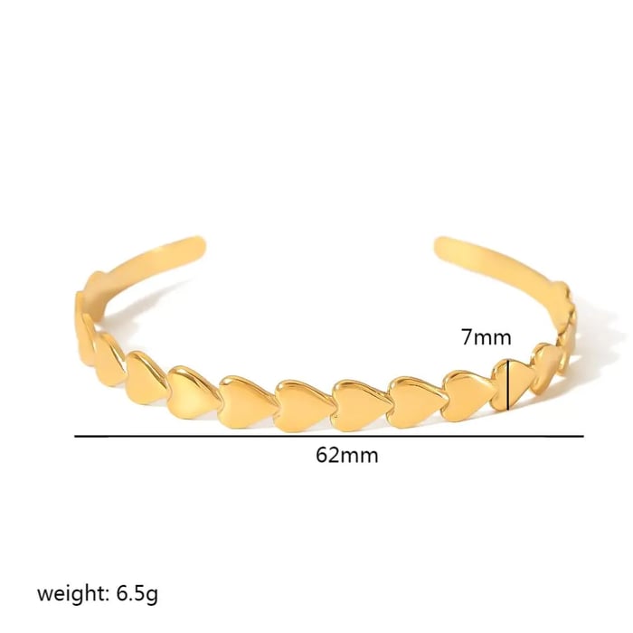 1 Stück schlichter geometrischer Armreif aus Edelstahl mit 18 Karat Vergoldung für Damen 