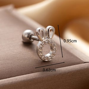 1 Piece Simple Series Simple Animal Titanium Steel   Gold Color Material Zircon Women's Stud Earrings h5 