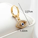 Gold color / 1Piece Simple Series Simple Eyes Titanium Steel   Gold Color Material Zircon Women's Dangle Earrings Picture2