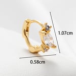 Gold color / 1 Piece Simple Series Simple Geometric Titanium Steel   Gold Color Material Zircon Women's Hoop Earrings 