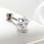 Silver color / 1 Piece Simple Series Simple Star Copper Silver Color Material Zircon Women's Stud Earrings Picture2