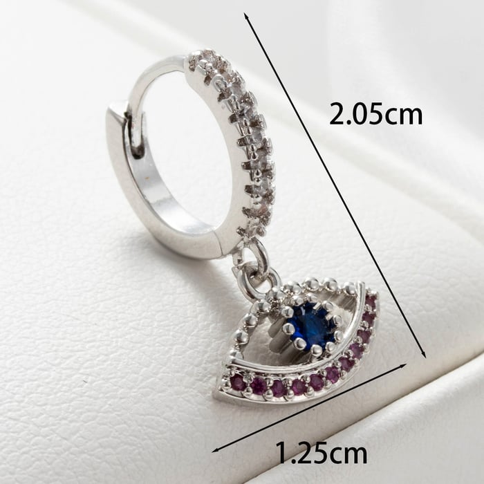 1 Piece Simple Series Classic Eyes Titanium Steel Silver Color Material Zircon Women's Dangle Earrings 