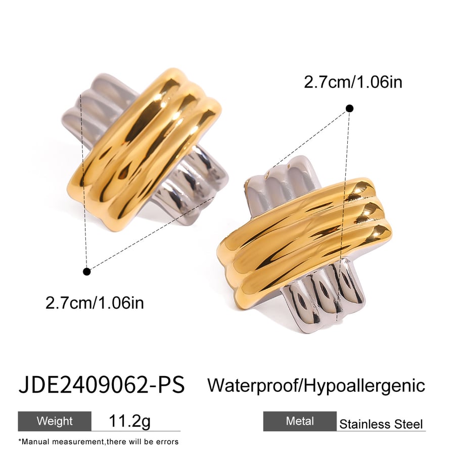 1 Paar Simple Series Daily Letter Edelstahl 18 Karat vergoldete Damen-Ohrstecker