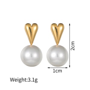 1 Pair Simple Retro Style Patchwork Shape Stainless Steel  Gold Color Inlay Artificial Pearl Women's Dangle Earrings h5 