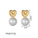 Gold color / 1 Pair Simple Retro Style Patchwork Shape Stainless Steel  Gold Color Inlay Artificial Pearl Women's Dangle Earrings Picture2