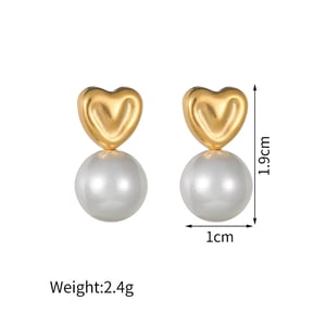 1 Pair Simple Retro Style Patchwork Shape Stainless Steel  Gold Color Inlay Artificial Pearl Women's Dangle Earrings h5 