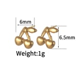 Goldfarbe / 1 Paar einfache modische Ohrstecker in Pflanzenform aus Edelstahl mit 18 Karat Vergoldung für Damen 