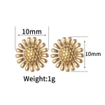 Gold color / 1 Pair Simple Fashionable Style Plant Shape Stainless Steel  Gold Color Women's Stud Earrings Picture2