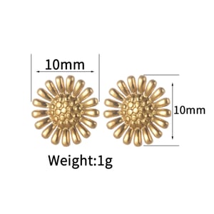 1 Pair Simple Fashionable Style Plant Shape Stainless Steel  Gold Color Women's Stud Earrings h5 