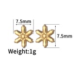 Gold color / 1 Pair Simple Fashionable Style Snowflake Shape Stainless Steel  Gold Color Women's Stud Earrings Picture4