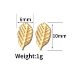 Gold color / 1 Pair Simple Fashionable Style Plant Shape Stainless Steel  Gold Color Women's Stud Earrings Picture5