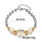 Silver color / 1 Piece Simple Casual Style Bead Shape Stainless Steel  Gold Color Unisex Charm Bracelet Picture2