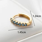 Blue & Gold / 1 Piece Simple Series Copper Gold Color Material Zircon Women's Hoop Earrings Picture2