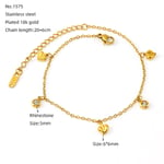 Gold color / 1 Piece Simple Series Classic Heart Stainless Steel  Gold Color Women's Chain Bracelets Picture3