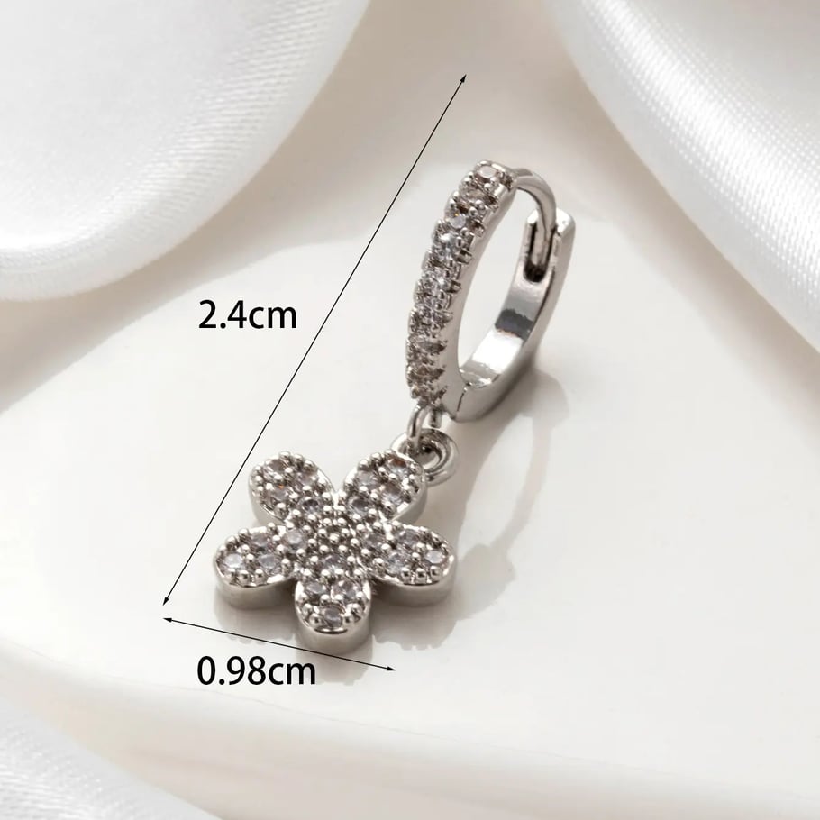 1 Stück Simple Series Klassische Blume Kupfer Kein Beschichtungsmaterial Zirkon Damen Ohrstecker