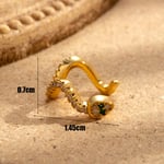 Gold color / 1 Piece Simple Series Classic Animal Titanium Steel  Gold Color Material Zircon Women's Ear Earrings Picture4