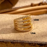 Gold color / 1 Piece Simple Series Classic Geometric Copper  Gold Color Material Zircon Women's Hoop Earrings Picture2