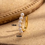 Gold color / 1 Piece Simple Series Simple Geometric Copper  Gold Color Material Artificial Pearl Women's Ear Clip Picture3