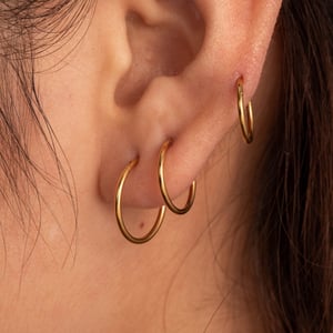 1 Piece Simple Series Simple Geometric Titanium Steel  Gold Color Material Women's Hoop Earrings h5 Picture3