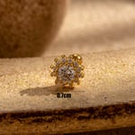 Gold color / 1 Piece Simple Series Classic Titanium Steel  Gold Color Material Zircon Women's Stud Earrings 