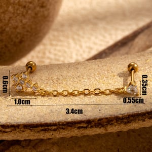 1 Piece Simple Series Classic Cross Titanium Steel  Gold Color Material Zircon Women's Dangle Earrings h5 