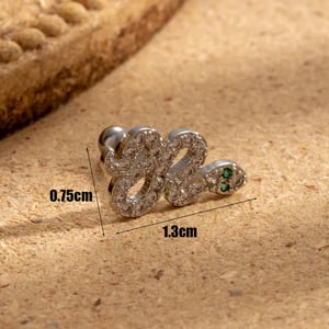 1 piece Simple series Classic animals Copper Silver Color material Zircon Women's earrings h5 