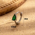 Green / 1 Piece Simple Series Classic Water Drop Copper Silver Color Material Zircon Women's Hoop Earrings Picture2