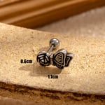 Silver color / 1 Piece Simple Series Classic Flower Copper Silver Color Material Men's Stud Earrings Picture2