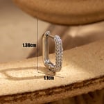 Silver color / 1 Piece Simple Series Classic Copper Silver Color Material Zircon Women's Hoop Earrings 