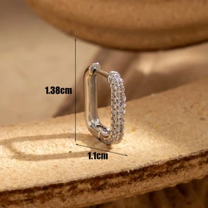 1 Piece Simple Series Classic Copper Silver Color Material Zircon Women's Hoop Earrings h5 