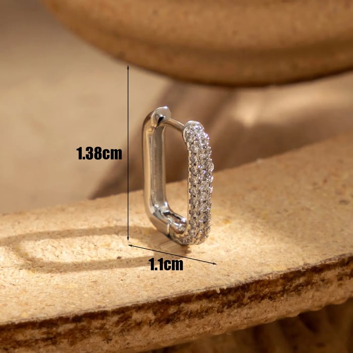 1 Piece Simple Series Classic Copper Silver Color Material Zircon Women's Hoop Earrings 