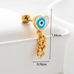 Blue / 1 Piece Simple Series Daily Heart Titanium Steel Gold Color Material Women's Dangle Earrings Picture3