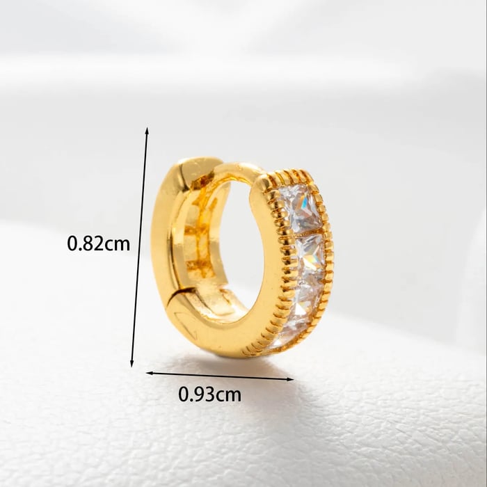 1 Piece Simple Series Copper No Plating Material Zircon Women's Hoop Earrings 