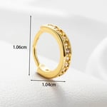 Gold color / 1 Piece Simple Series Copper Gold Color Material Zircon Women's Hoop Earrings 