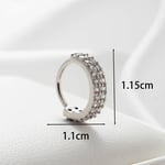 Silver color / 1 Piece Simple Series Copper Silver Color Material Zircon Women's Hoop Earrings Picture2