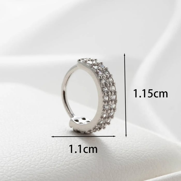 1 Piece Simple Series Copper Silver Color Material Zircon Women's Hoop Earrings 