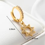 Gold color / 1 Piece Simple Series Simple Sun Copper Gold Color Material Zircon Women's Dangle Earrings Picture3