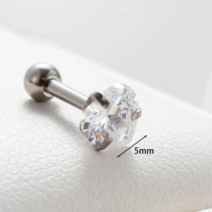 1 Piece Simple Series Simple Heart Titanium Steel Silver Color Material Zircon Women's Stud Earrings h5 