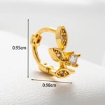 Gold color / 1 Piece Simple Series Simple Geometric Copper Gold Color Material Zircon Women's Hoop Earrings 