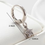 Silver color / 1 Piece Simple Series Simple Star Copper Silver Color Material Zircon Women's Dangle Earrings 