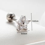 Silver color / 1 Piece Simple Series Simple Star Copper Silver Color Material Zircon Women's Stud Earrings Picture3