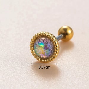 1 Piece Daily Copper Gold Color Material Zircon Women's Stud Earrings h5 