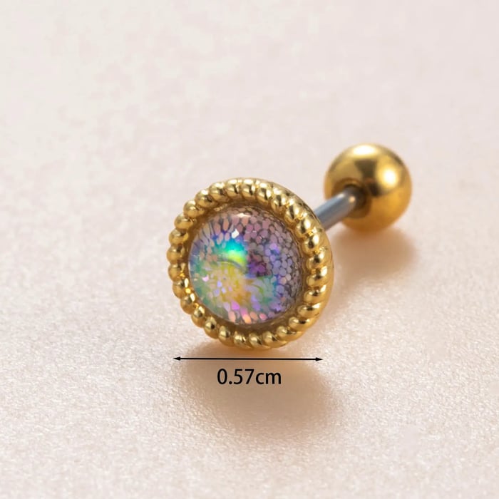 1 Piece Daily Copper Gold Color Material Zircon Women's Stud Earrings 