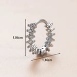 Silver color / 1 Piece Simple Series Copper Silver Color Material Zircon Women's Hoop Earrings Picture3