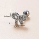 Silver color / 1 Piece Simple Series Simple Bow Knot Copper Silver Color Material Zircon Women's Stud Earrings Picture4