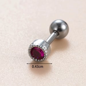 1 Piece Simple Series Classic Geometric Copper Silver Color Material Zircon Women's Stud Earrings h5 